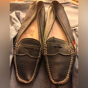 Prada Navy Blue Leather Penny Loafers SZ 41 = US size 11 *